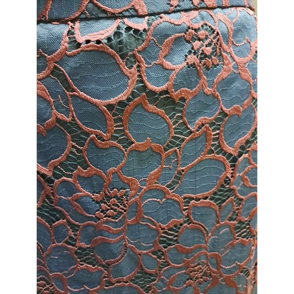 Trina Turk Floral Laced Lined Pencil Skirt Black Cranberry - Picture 6 of 6